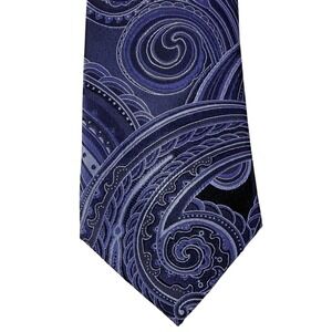 Donald J Trump Signature Collection Mens Blue Paisley Silk Necktie Preppy